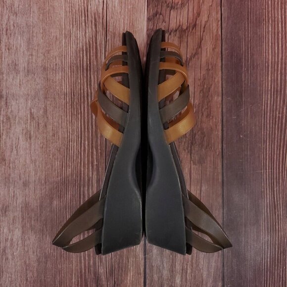 Crocs Womens Size 6 Huarache Mini Wedge Bronze Espresso Open Toe Sandals Shoes - Picture 8 of 14